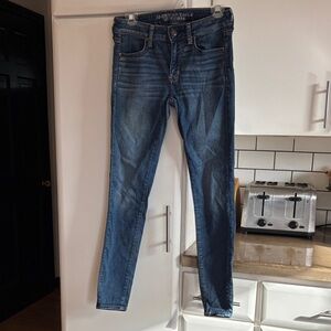 American Eagle Outfitters Women's Dark Blue Skinny Jeans